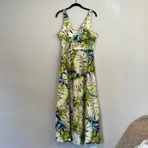 NWT Chaps Tropical Floral V-Neck Maxi Dress Size Large